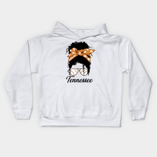 Tennessee Messy Bun Baseball Players Fans I Love Tennessee Kids Hoodie